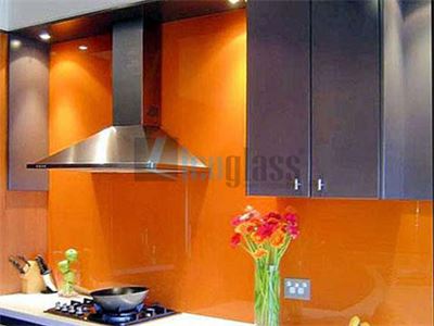 Kính màu ốp bếp - Màu cam Licoglass