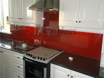 Kính màu ốp bếp - Màu đỏ Licoglass