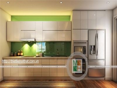 Kính màu ốp bếp màu xanh non -MS 15