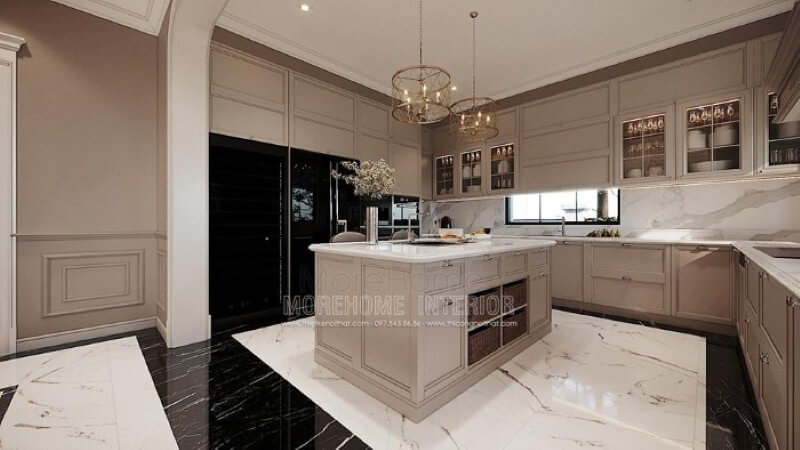 Đá lát nền, đá ốp phòng bếp đẹp, sang trọng cho phòng bếp nhà phố, biệt thự. Đá ốp bếp