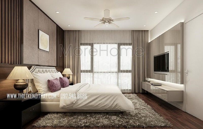 Bố trí không gian phòng ngủ master hiện đại, đẹp, chan hoàn với thiên nhiên